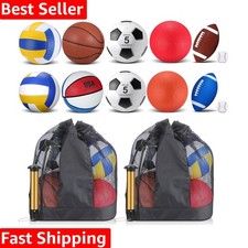12 Pcs Assorted Sport Ball Set Official Size Basketball Football Volleyball S...