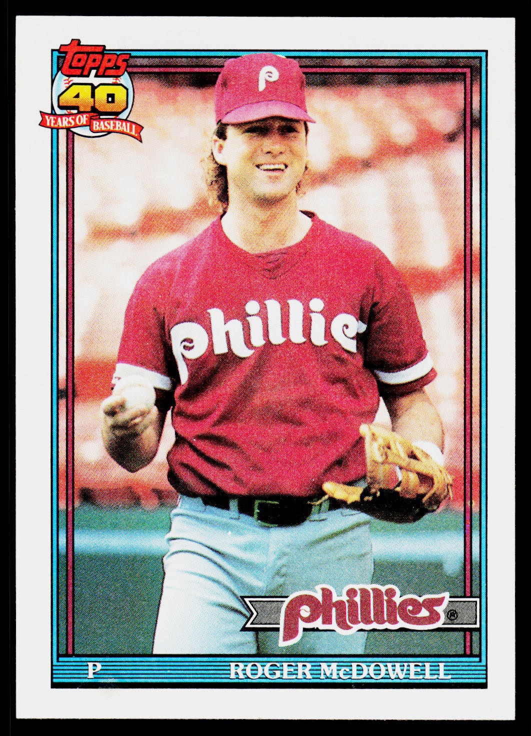 Roger McDowell, 1991 Topps, #43, Philadelphia Phillies,