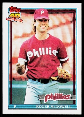 Roger McDowell, 1991 Topps, #43, Philadelphia Phillies,