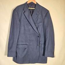 DANIEL CREMIEUX Men Pinstripe Wool Loro Piana Suit Jacket 52R Navy Blue