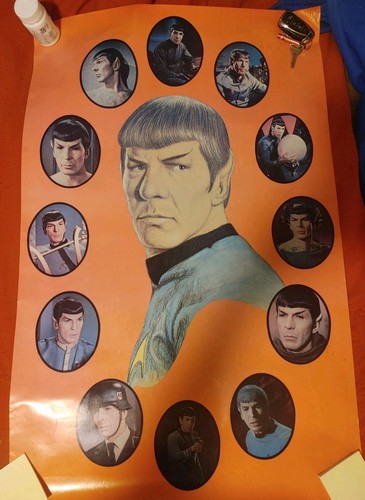 Star Trek Spock Collage Poster RARE Vintage TOS Many Faces Of Spock 1960's Nemoy