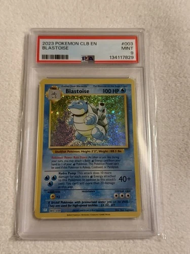 2023 Pokemon Classic Collection CLB en Blastoise Holo Foil Card #003 PSA 9