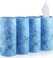 SINGARO Car Tissue Holder, 4 Pack Cup Holder Facial Tissues Dark Blue 
