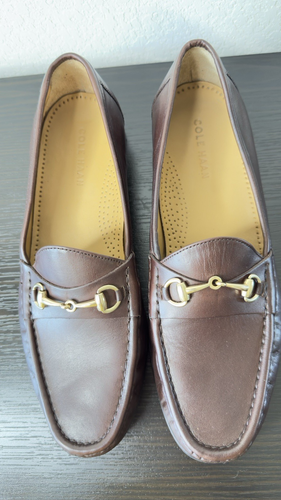 Cole Haan Brown Leather Gold Horse Bit Loafer Shoes Men's 10.5 - Picture 2 of 7