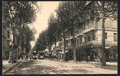 Nice, Avenue de la Gare, Strassenbahn, Ansichtskarte 
