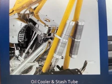 BIG DOG MOTORCYCLES POL BILLET OIL COOLER KIT w/ STASH TUBE BRACKETS STRAIGHT OE