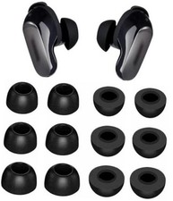 Foam Eartips Compatible with Bose QuietComfort Ultra Earbuds, 6 S/M/L Black