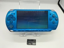 B1986 Sony PSP 3000 console Vibrant Blue Handheld system Japan w/memory 4GB