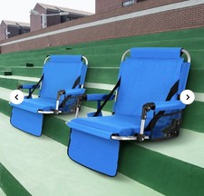 Padded Stadium Seat Chair with Backrest and Armrests for Bleachers