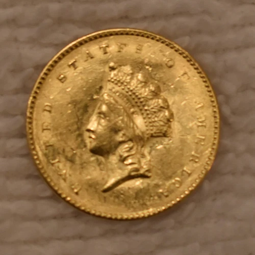 $1 Indian Princess Head Gold Type 2 AU 1855