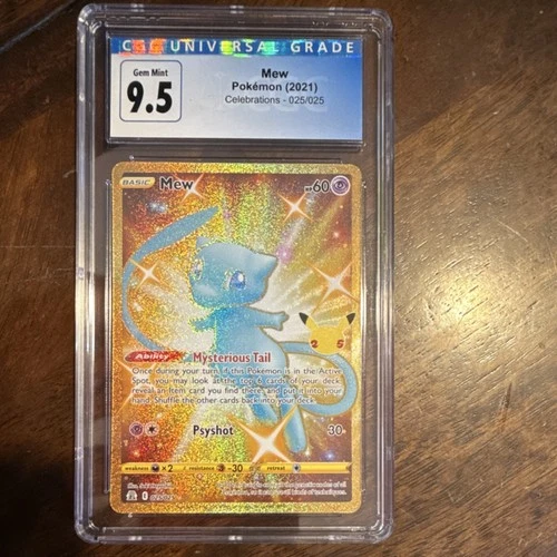 Pokémon Mew Secret Rare Full Art Holo 025/025 Celebrations 60 HP CGC 9.5 2021