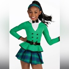Weissman Twill Jacket Character Dance Costume School NEW Size IC Child Green