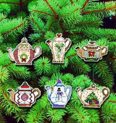 Janlynn Festliche Teekanne Ornamente Gezählt Kreuzstich Kit