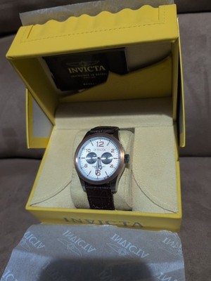 Invicta I Force Multi-Function Silver Dial Men's Watch 13010 Leather 48mm