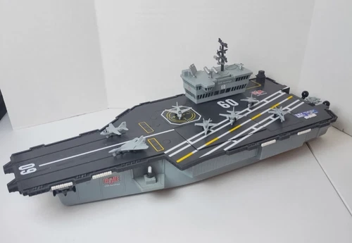 Vintage 2001 Hasbro GI Joe USS Saratoga Motorized Aircraft Carrier w/ 7 Planes