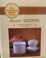 HIC Mrs. Anderson’s Baking Spreadable Butter Keeper 4” Earthenware NOS