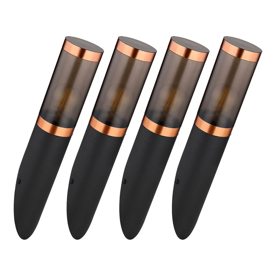 Wandleuchte Außenwandlampe Wandlampe IP44 Edelstahl Rauchfarben Kupfer 4er Set - Bild 2 von 4