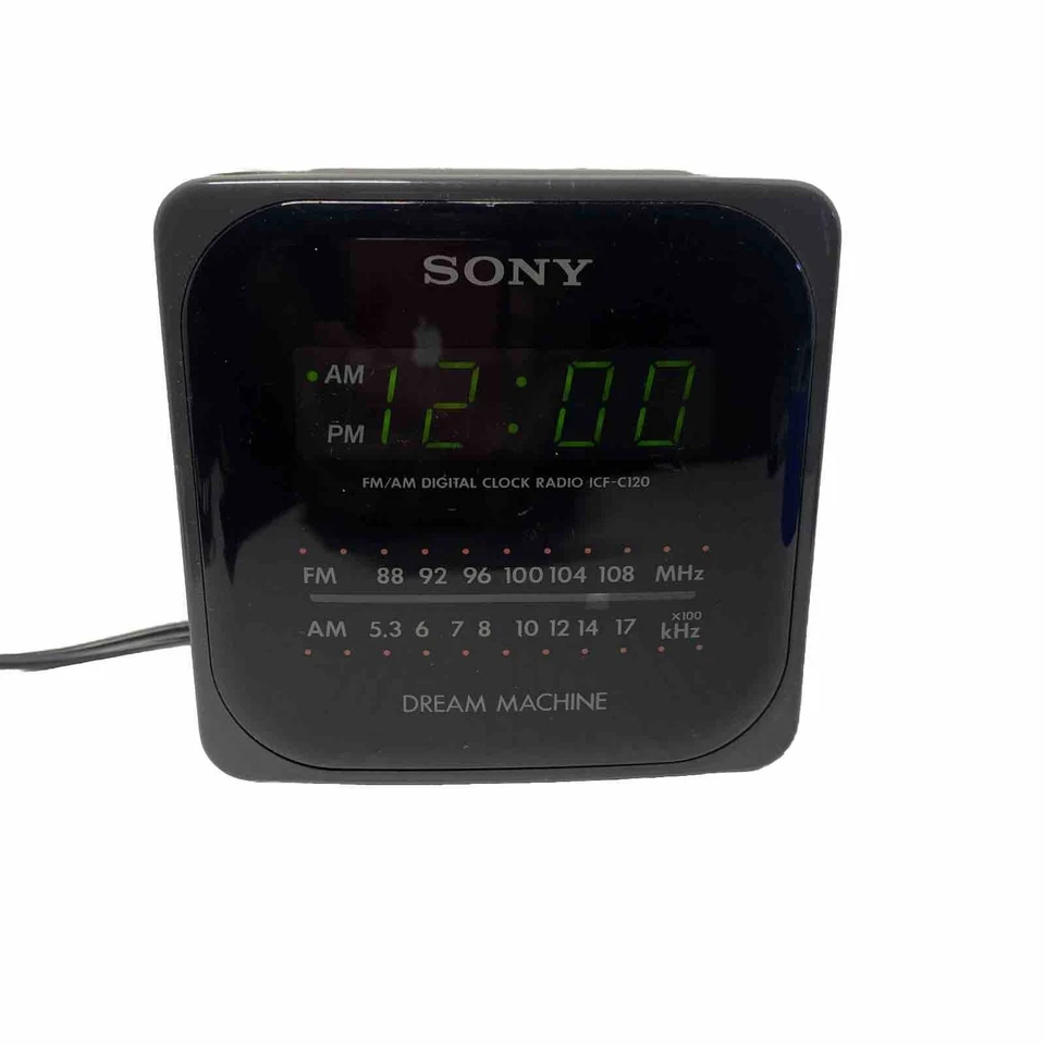 Sony Dream Machine Black Cube Reloj Despertador Radio AM/FM Funciona ICF - C120 Foto 3 de 4
