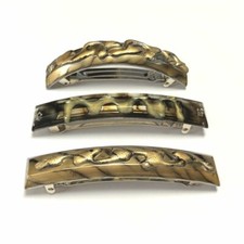 Hair Barrette Clip Women Long Abstract Serpentine Marbled Stripe Made in France