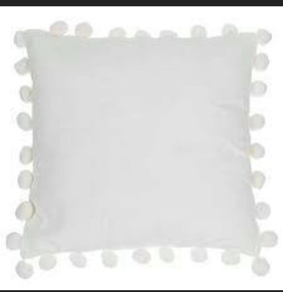 Indian Luxury Bedding Edges Pom-pom Tassel Cotton Square Cushion Cover :16"x16"