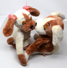 1976 R Dakin Plush Kissing Puppy Dogs Hook And Latch Paws Korea