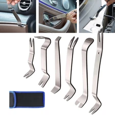 6Pcs Metal Car Trim Removal Pry Tool Kit Panel Door Dash Fastener Remover ToolN6