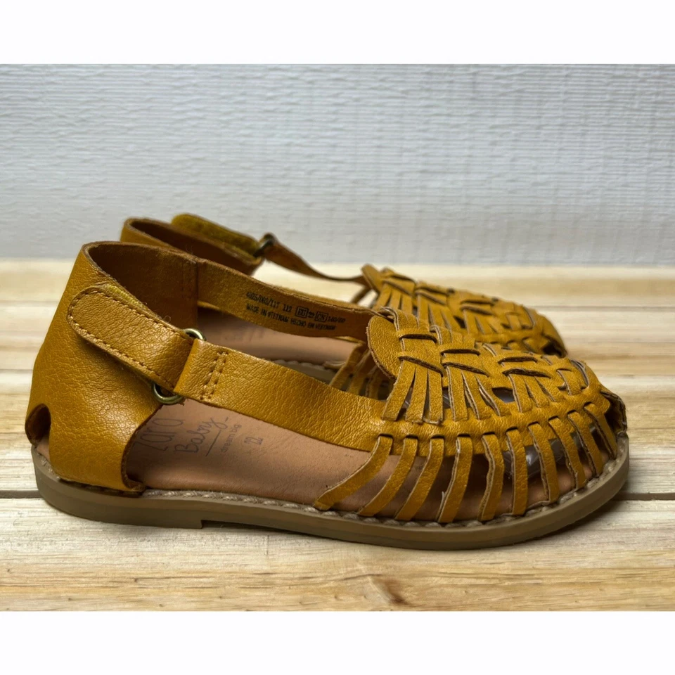 Sandalias Huaraches Trenzadas de Cuero Amarillo 2T Zara Bebé Niñas Pequeñas Foto 3 de 4