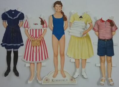Kimberly Allen #41 American Girl Magazine Cut Paper Doll 4 Outfits 1990s