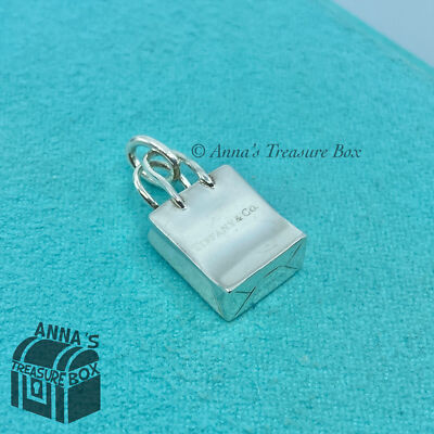 Tiffany 925 Silver Shopping Bag Charm Pendant (box pouch