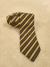 Giorgio Cosani Italy Silk Tie Brown Gold 60" x 3.5" Made in China Neckwear