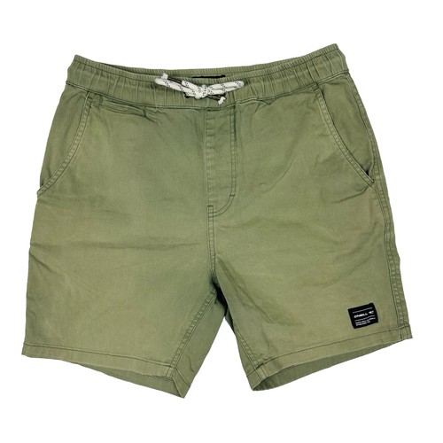 O'Neill Men's Chino Shorts Size S Khaki Green Stretch Elastic Waist