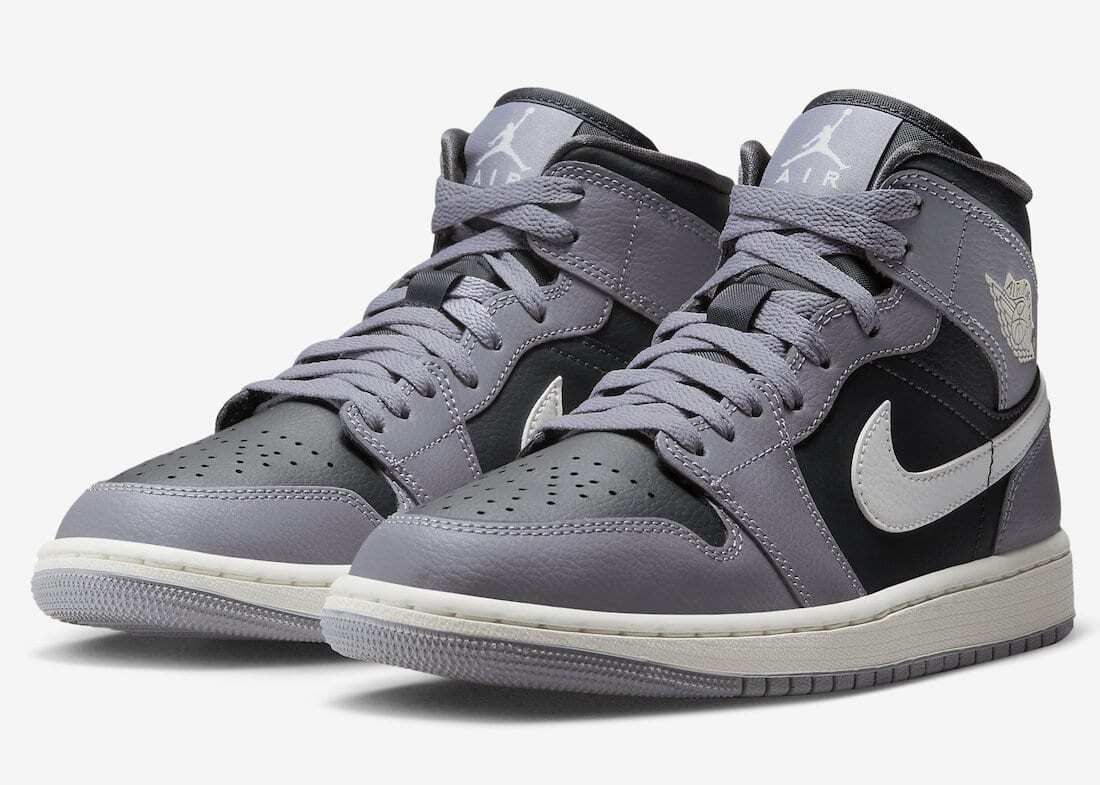 Men's Nike Air Jordan 1 Mid Cement Grey Anthracite Shoes Men's Nike Air Jordan 1 Mid Cement Grey Anthracite Shoes