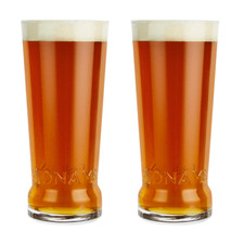 2x Adnams Beer One Pint 20oz Pale Ale Nucleated Glass Embossed Logo Brand New