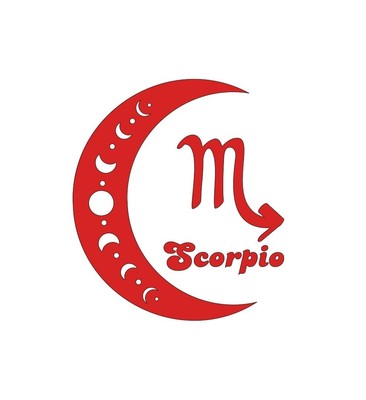 Skorpion Horoskop Sternzeichen Rot Aufkleber Sticker
