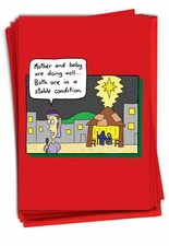 12 Funny Merry Christmas Cards Pack (1 Design, 12 Cards) - Bethlehem News