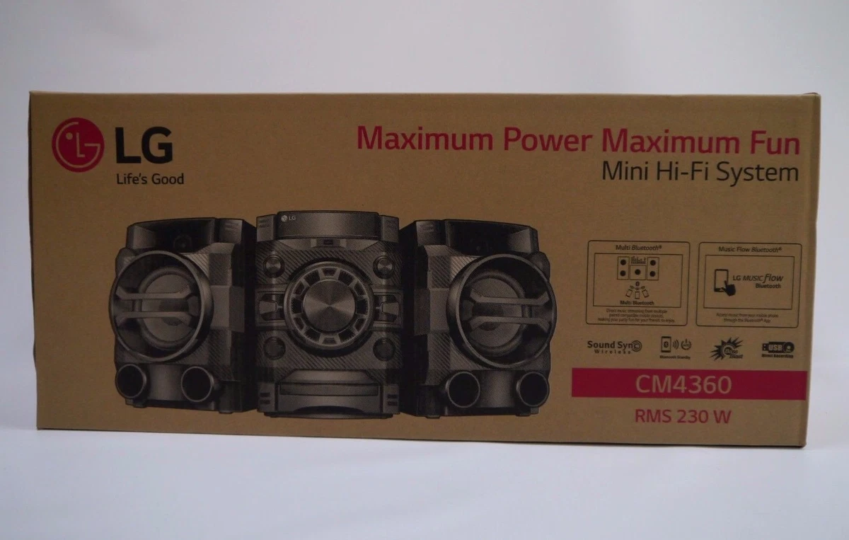 LG CM4360 230 watt Bluetooth hi fi system CD fm RADIO aux in USB new