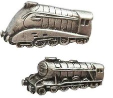 Set Of 2  Mallard & Flying Scotsman Train Handcrafted From English Pewter Badges
