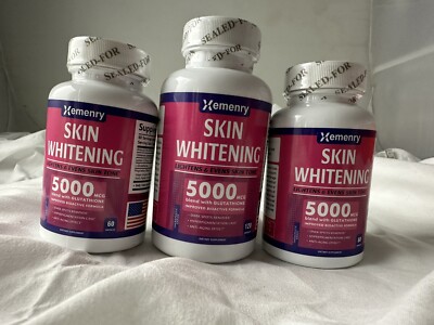 Skin Whitening L-Glutathione 5000mcg Dark spot Brightening 60 & 120 Caps 10/26