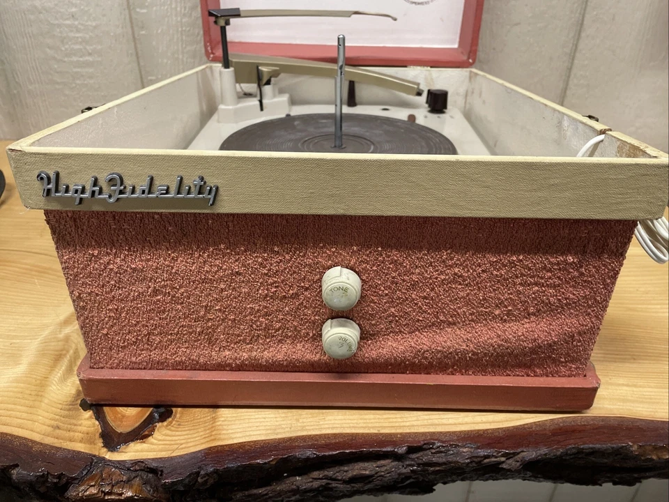 VINTAGE ALTA FIDELIDADE PHONOVOX TOCA-DISCOS PORTÁTIL MESA GIRATÓRIA - Imagem 3 de 4