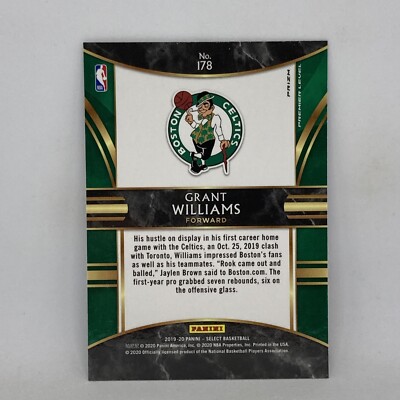 Grant Williams Rookie Silver Prizm 2019-20 Panini Select