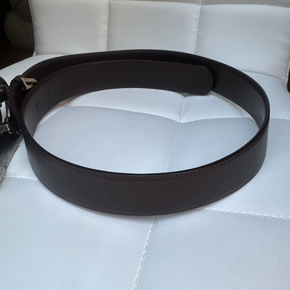 Vitanuova Statement Leather Belt Women’s 85 34 Brown Silver 1.5” W Made in Italy Vitanuova Brown Leather Belt Rhinestone Gem Crown Statement  main image 4