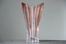 Vase 12 " Crystal Glass Pink Bud Vase Home Decor Bohemia Crystal Centerpiece