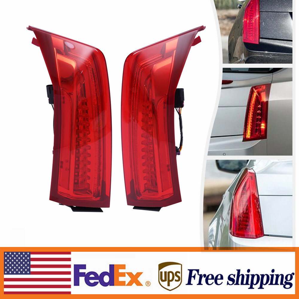 Full LED Taillights Rear Brake Lamps Left+Right For Cadillac ATS Sedan 2013-2018