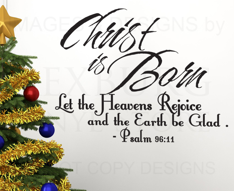 Christ is Born Christmas Vinyl Wall Art Decal Holiday Sticker C20