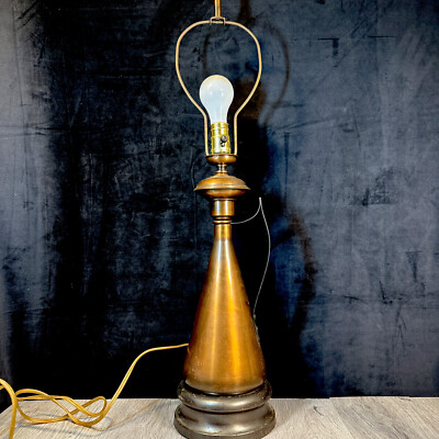 Unique MCM Rustic Lodge Industrial Style Copper & Metal Lamp 29  Tall