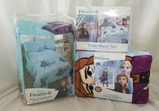 5 pc Disney Frozen II Elsa Anna Twin Comforter, Sheets,  Oversized Throw NIP