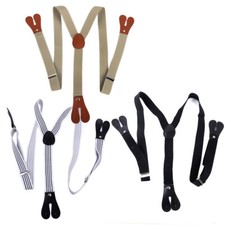 Hosenträger Knopflöcher Lederlaschen knöpfen Hose Y-Form Einknöpfen Straps g