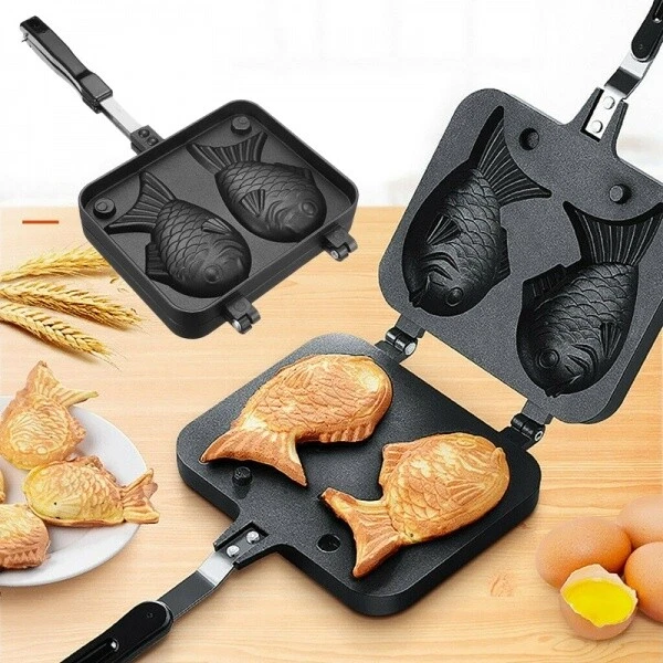 Non-stick Pan, Tajyaki Fish Waffle/ Pancake Bakeware With 2-sides, New