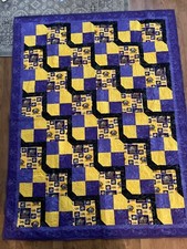 Handmade Louisiana State University Lap Quilt LSU 