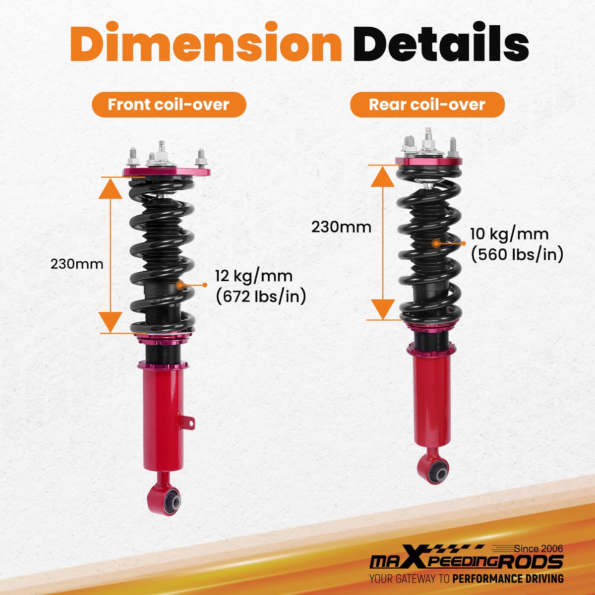 MaXpeedingrods Coilover 24 Way Damper Suspension Set For